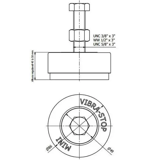 Alternative view of Amortecedor Vibra Stop Mini – 5/8″