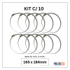 kit com 10 abraçadeiras flexil carbono 165x184mm