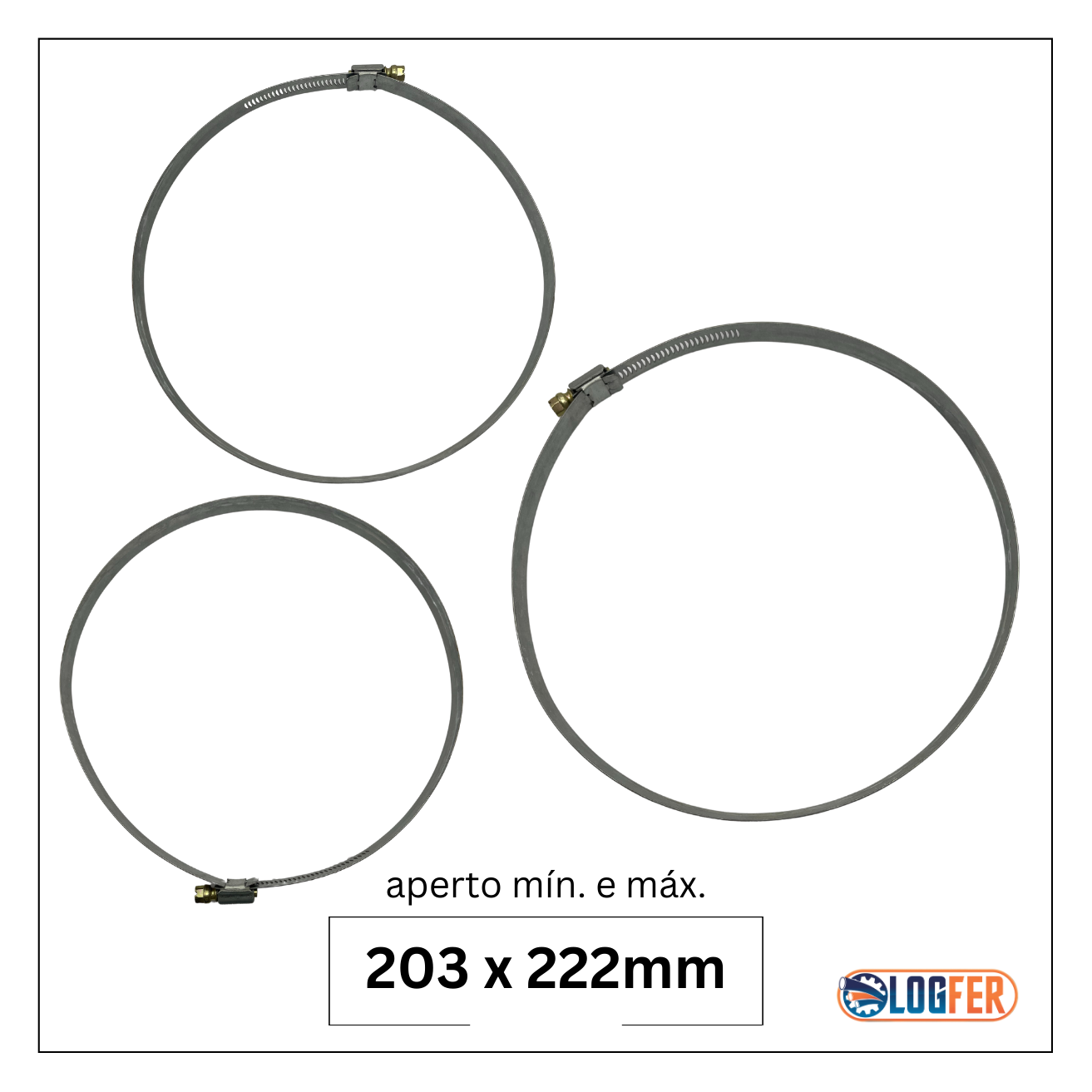 abraçadeira flexil carbono 203x222mm
