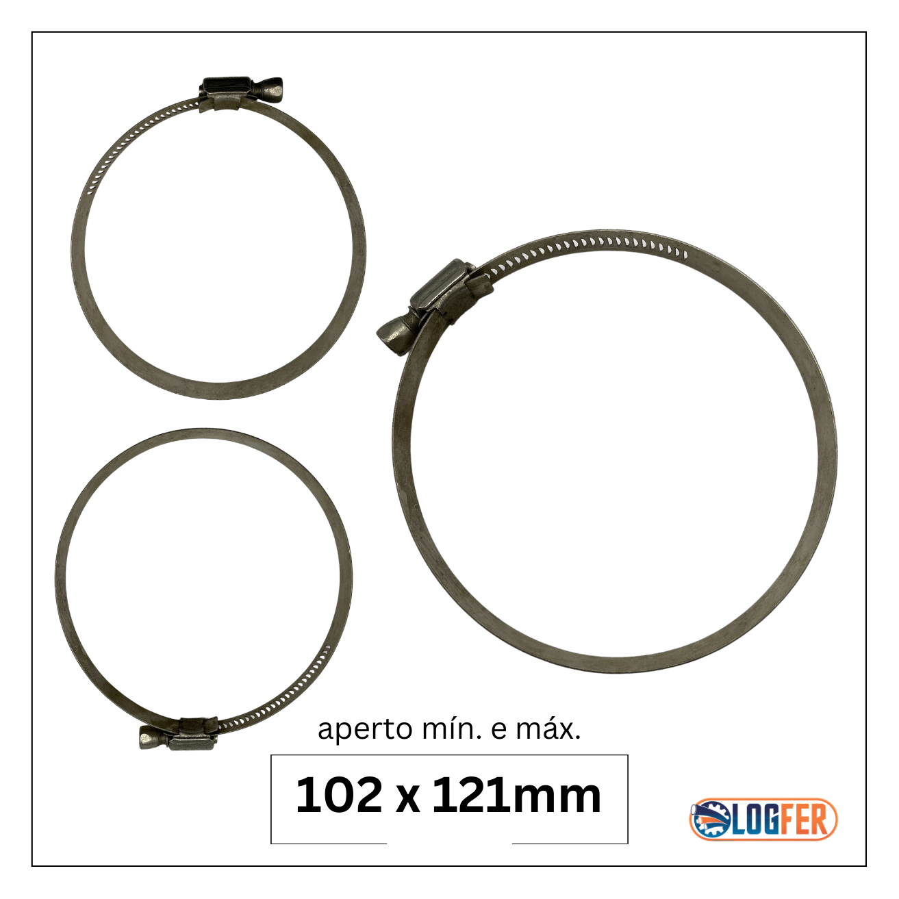 abraçadeira flexil inox 102x121mm