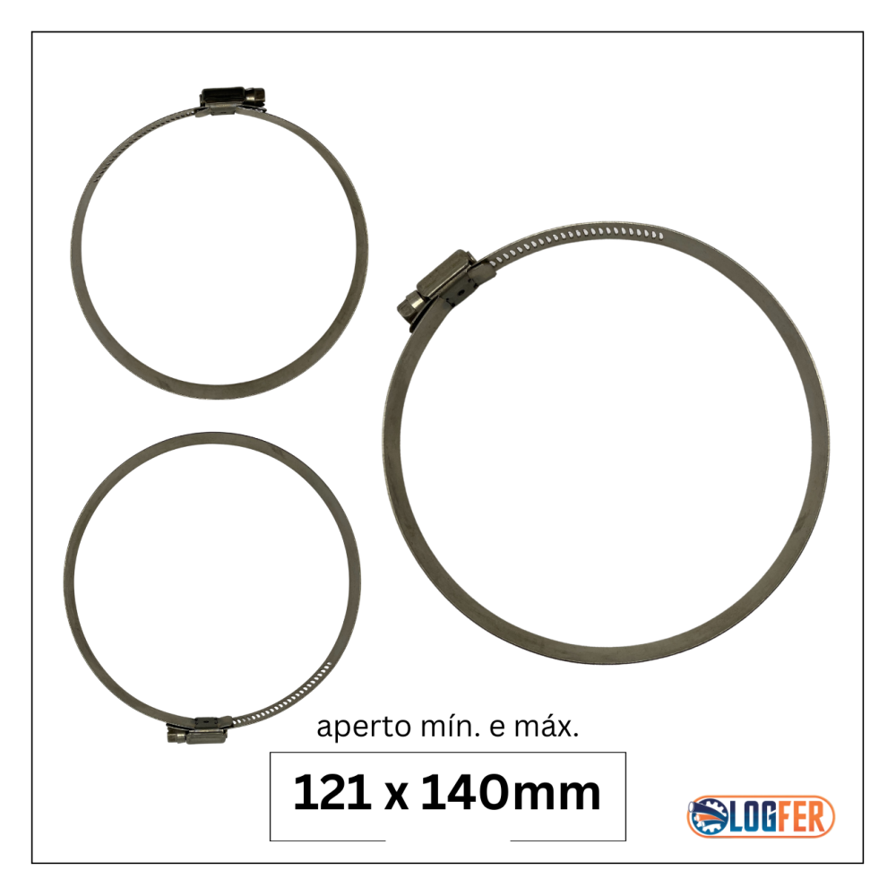 abraçadeira flexil inox 121x140mm