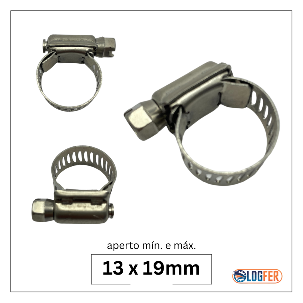 abraçadeira flexil inox 13x19mm