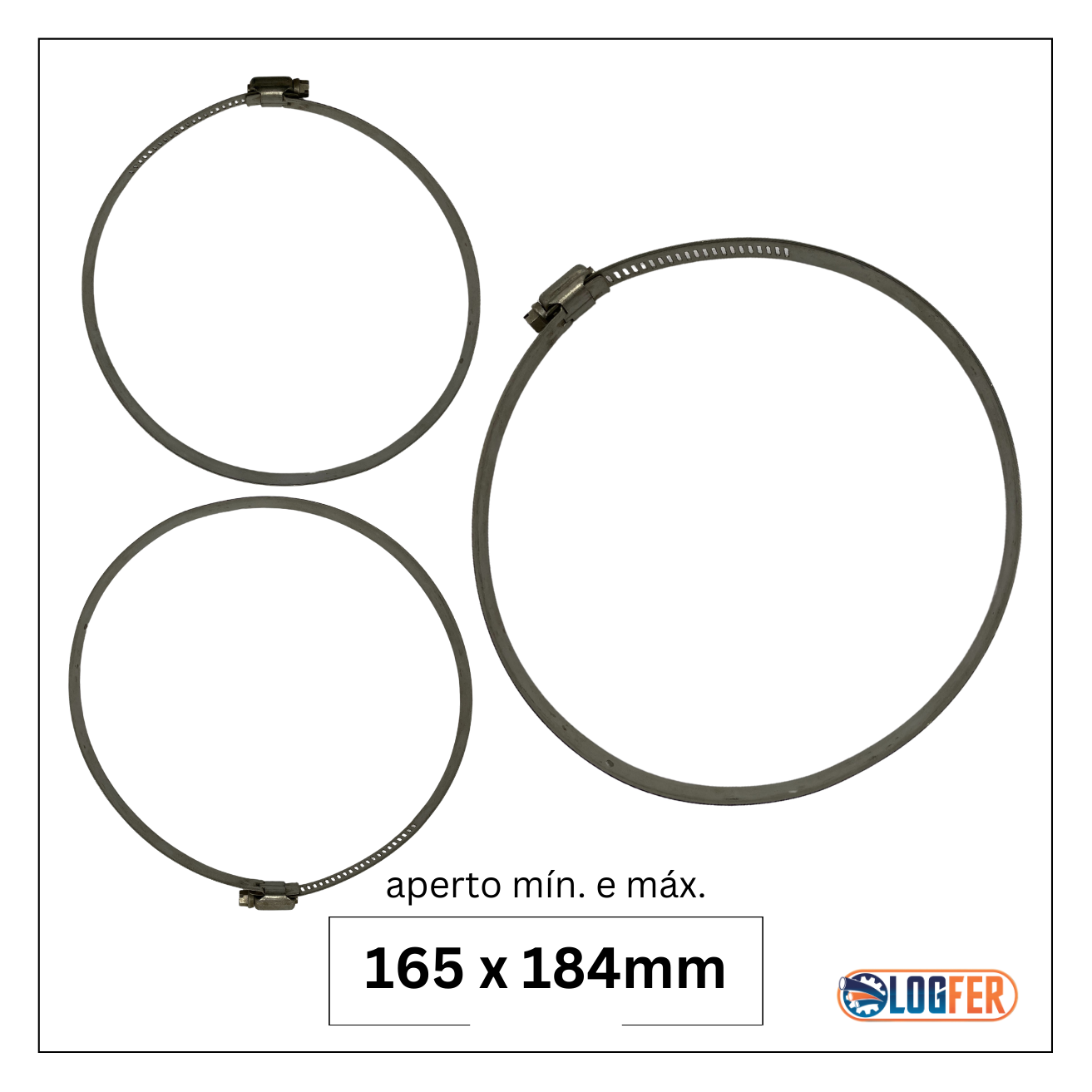 abraçadeira flexil inox 165x184mm