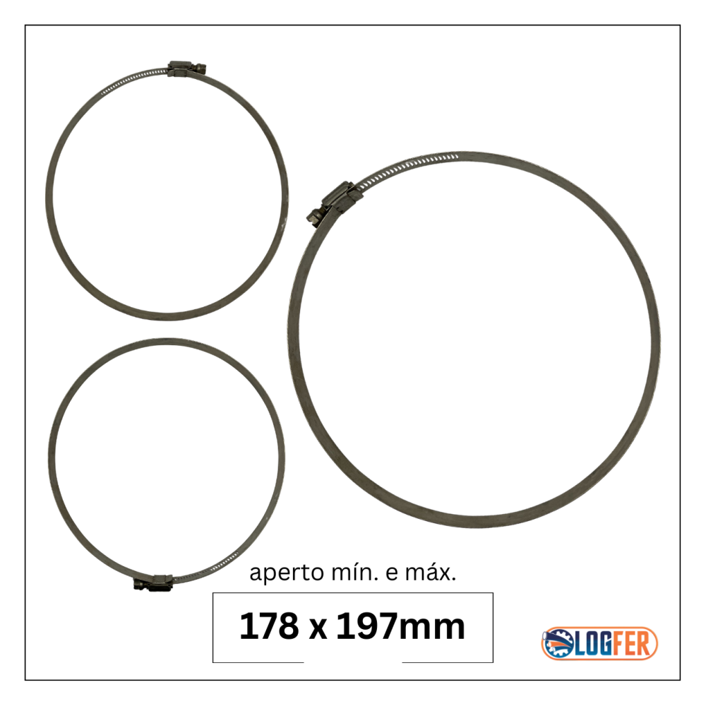 abraçadeira flexil inox 178x197mm