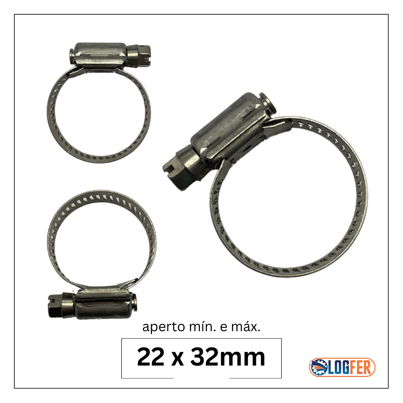 abraçadeira flexil inox 22x32mm