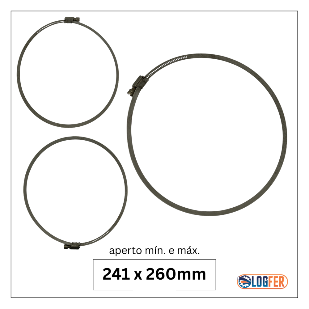 abraçadeira flexil inox 241x260mm
