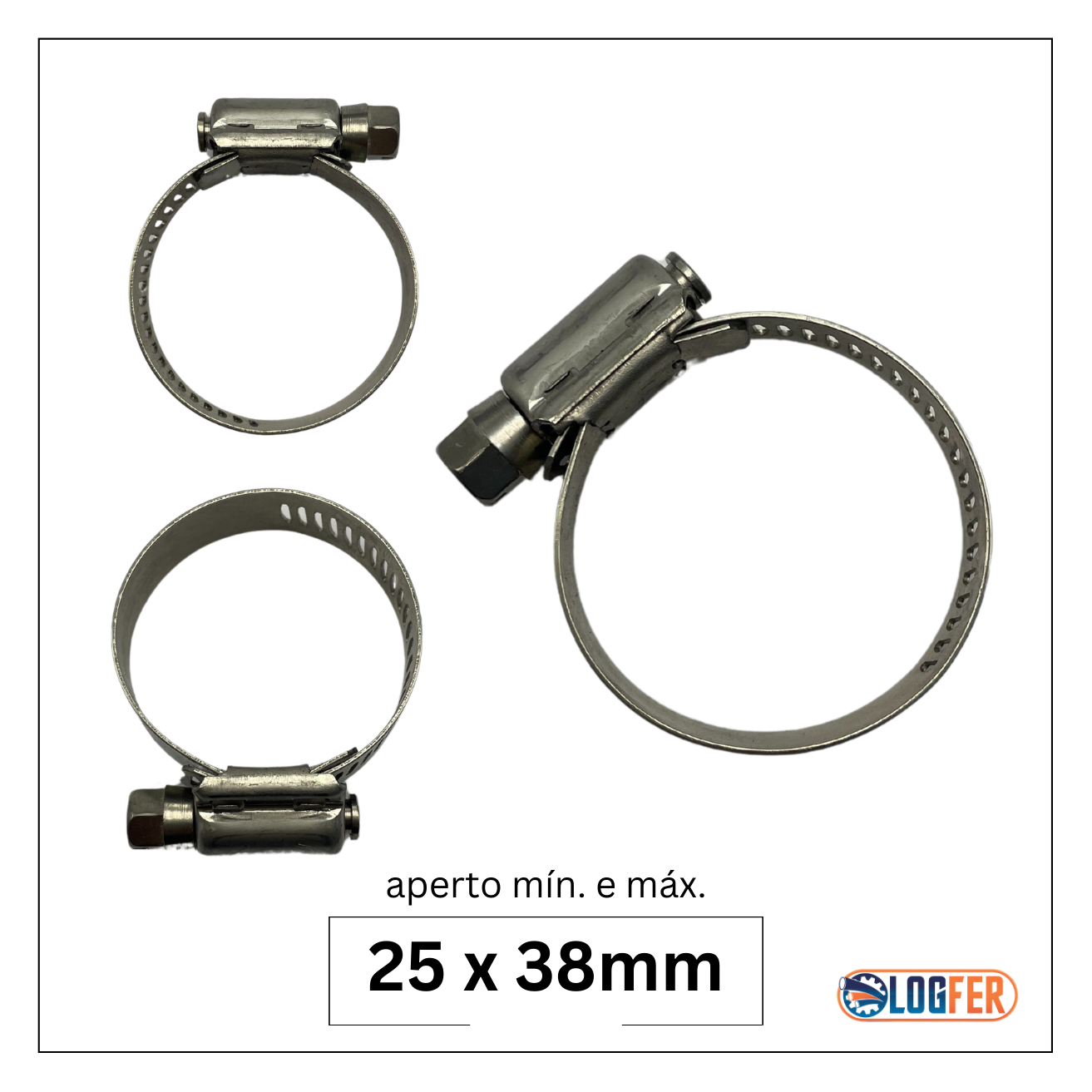 abraçadeira flexil inox 25x38mm