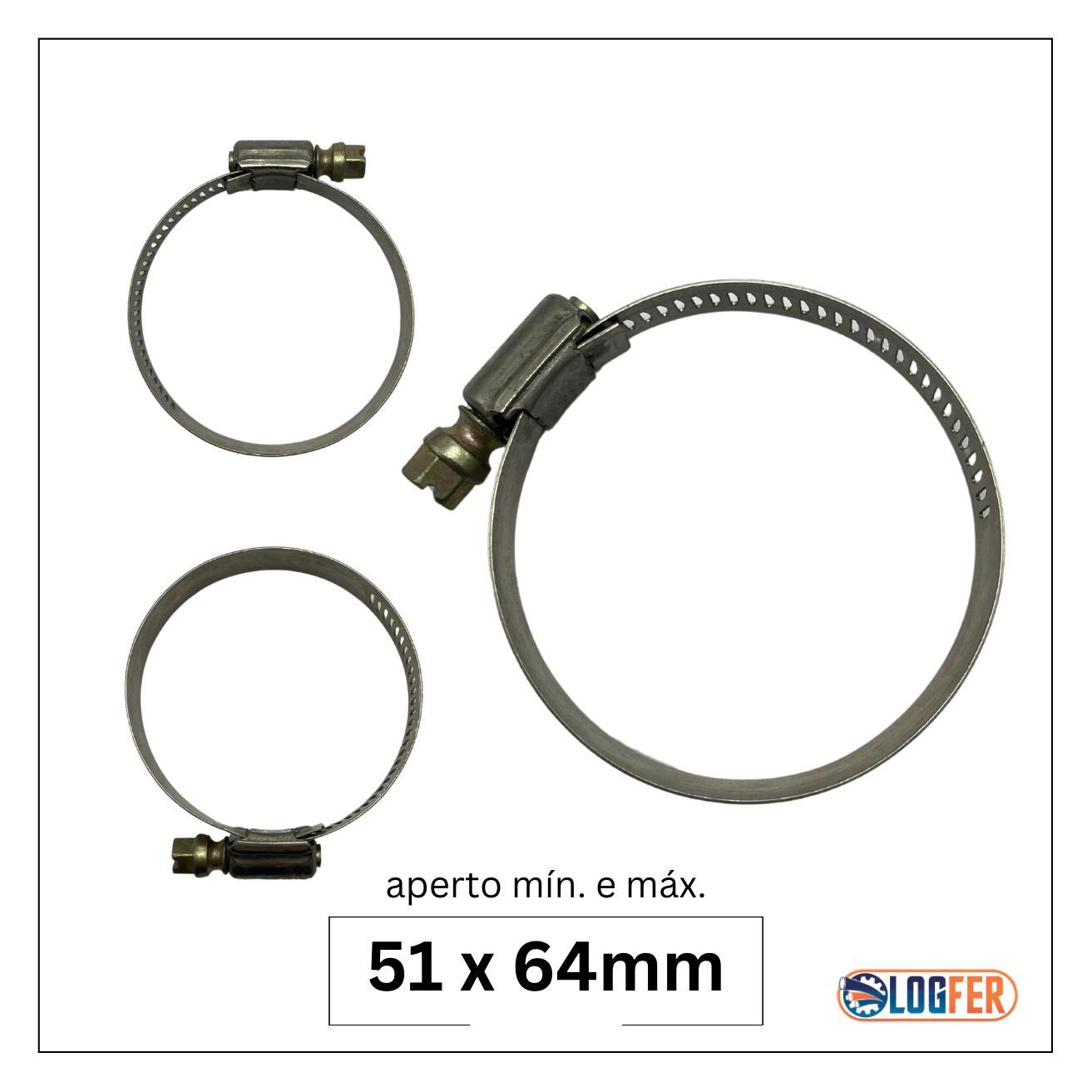abraçadeira flexil inox 51x64mm