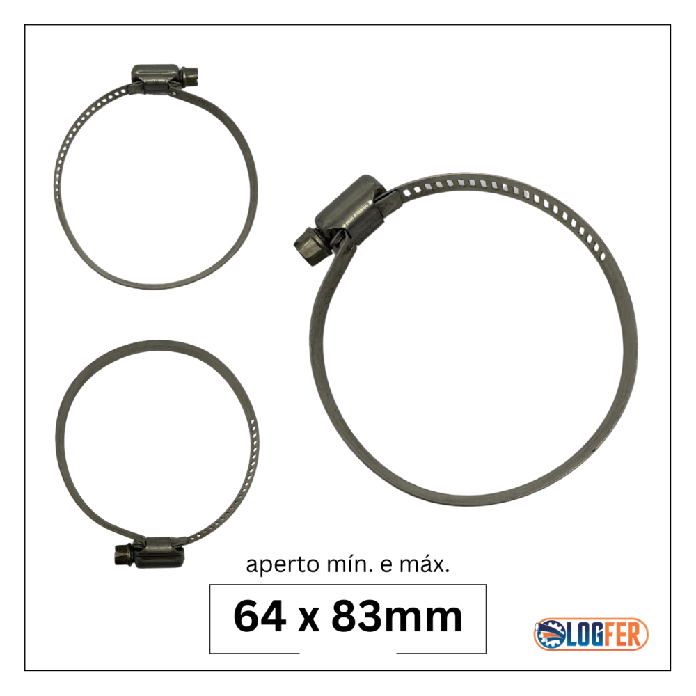 abraçadeira flexil inox 64x83mm