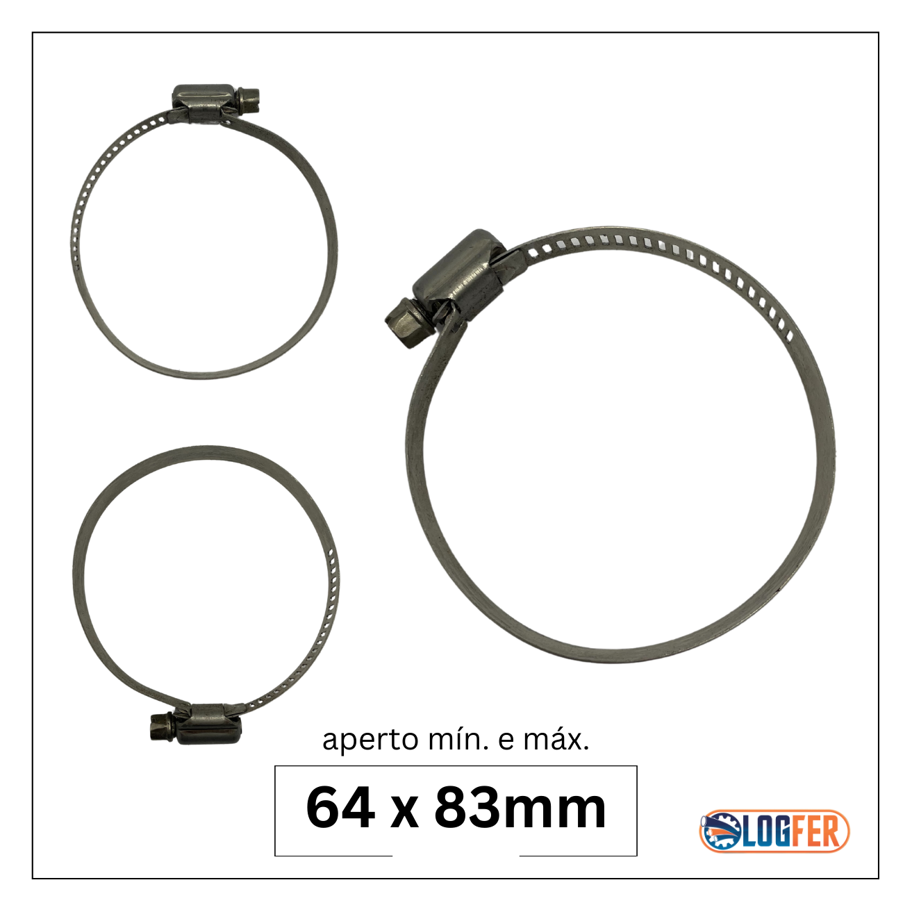 abraçadeira flexil inox 64x83mm
