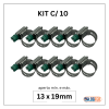 kit com 10 abraçadeiras flexil carbono 13x19mm
