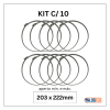 kit com 10 abraçadeiras flexil carbono 203x222mm