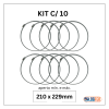 kit com 10 abraçadeiras flexil carbono 210x229mm