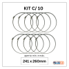kit com 10 abraçadeiras flexil carbono 241x260mm