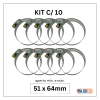 kit com 10 abraçadeiras flexil carbono 51x64mm