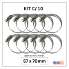 kit com 10 abraçadeiras flexil carbono 57x70mm