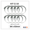 kit com 10 abraçadeiras flexil carbono 64x83mm