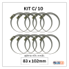 kit com 10 abraçadeiras flexil carbono 83x102