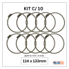 kit com 10 abraçadeiras flexil inox 114x133mm