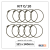 kit com 10 abraçadeiras flexil inox 121x140mm