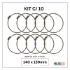 kit com 10 abraçadeiras flexil inox 140x159mm