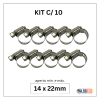 kit com 10 abraçadeiras flexil inox 14x22mm