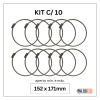 kit com 10 abraçadeiras flexil inox 152x171mm