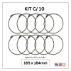 kit com 10 abraçadeiras flexil inox 165x184mm