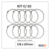 kit com 10 abraçadeiras flexil inox 178x197mm