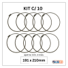 kit com 10 abraçadeiras flexil inox 191x210mm
