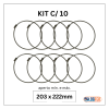 kit com 10 abraçadeiras flexil inox 203x222mm