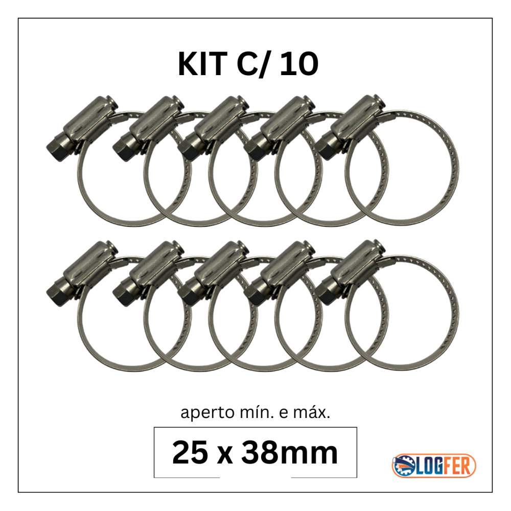 abraçadeira flexil inox 25x38mm