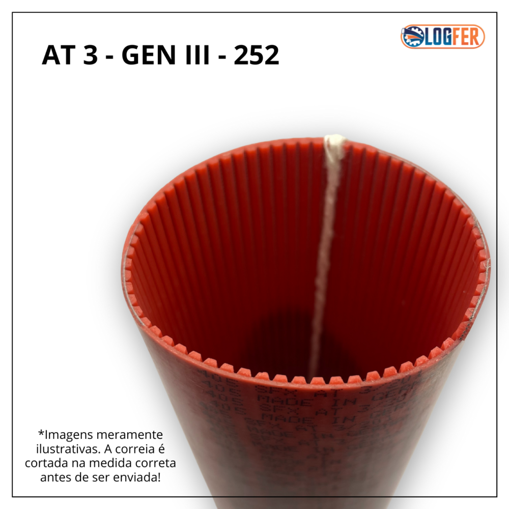 Correia Sinc PU AT 3 - GENIII - 252 - dentes trapezoidais