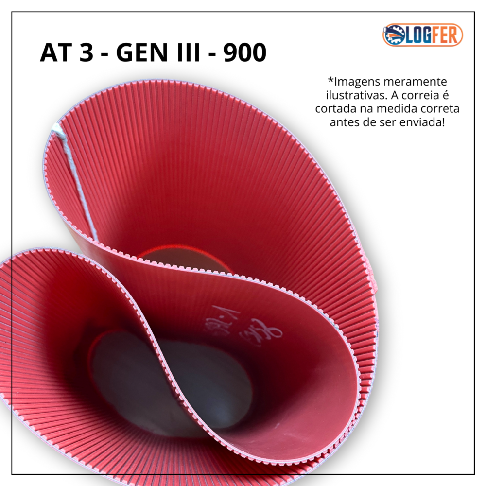 Correia Sinc PU AT 3 - GENIII - 900 - dentes trapezoidais